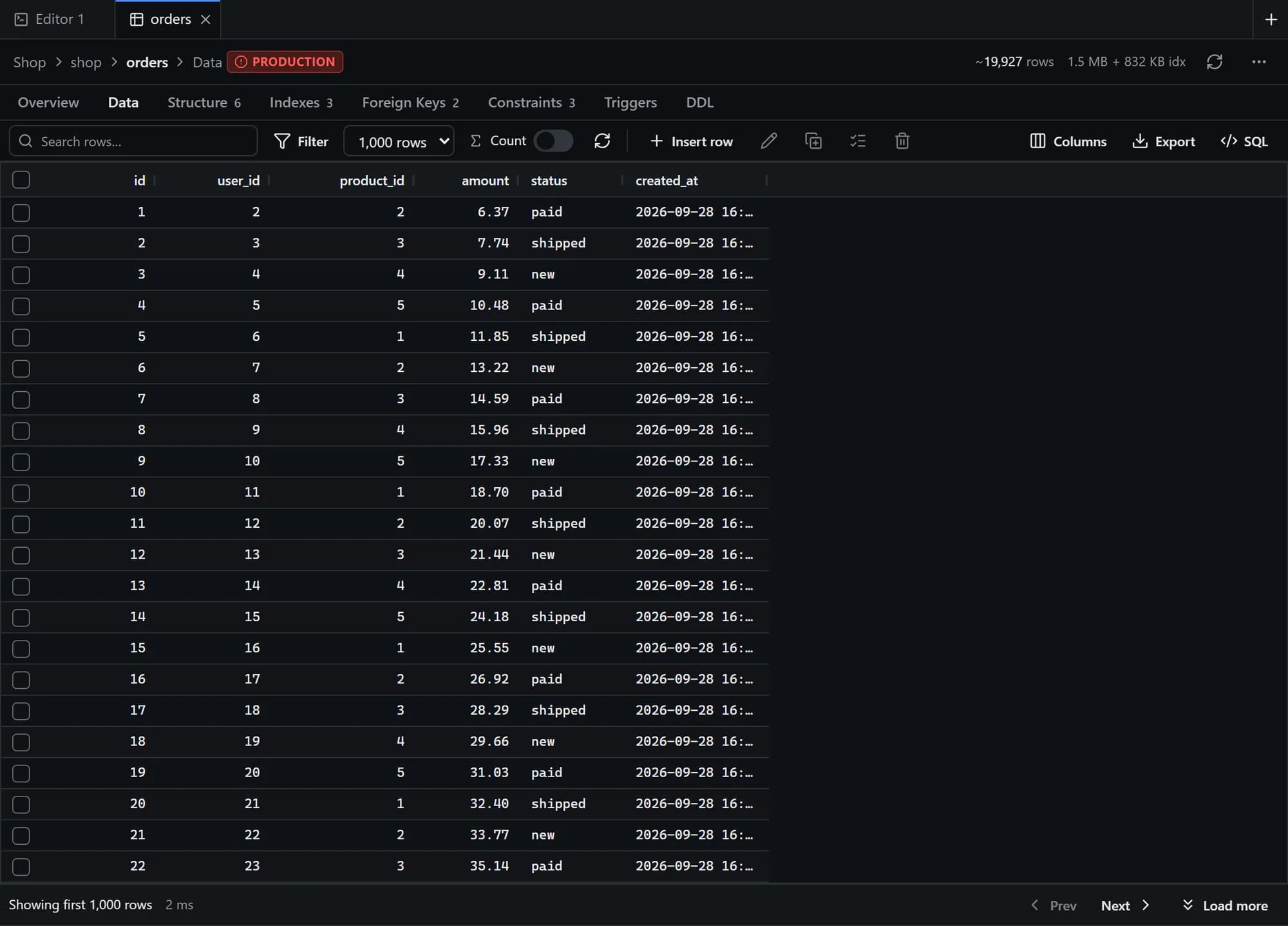 DBHub data grid: browse and edit data without writing sql.